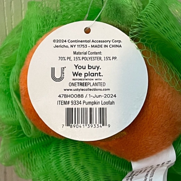 🎃 Scary Cute Pumpkin Halloween Loofah – Green Mesh – New with Tags - Picture 5 of 7